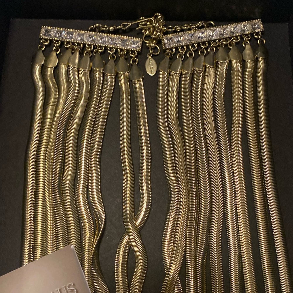 Heidi Daus, 9 strand, gold strand necklace